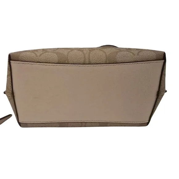 Coach Mollie Bucket Bag 22 Signature Canvas Khaki Chalk Crossbody CA582 - Picture 3 of 11